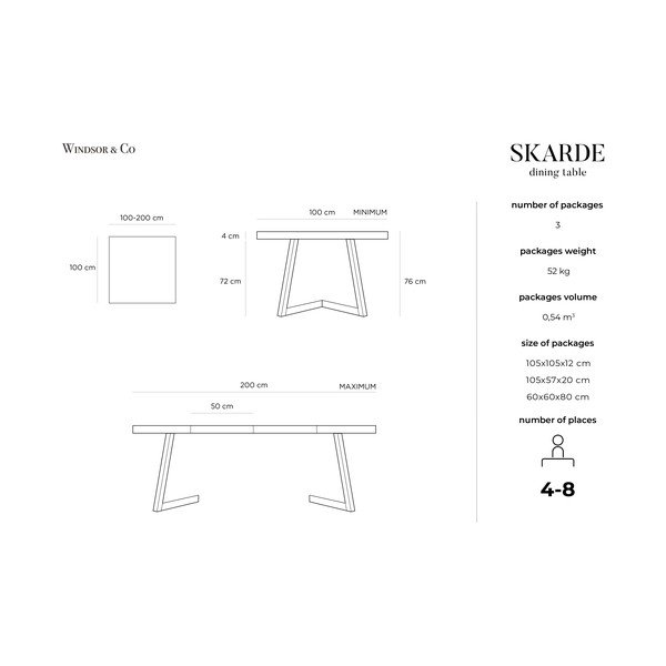 Rozkládací stůl z masivního dubového dřeva Windsor & Co Sofas Skarde, ø 100 cm-image-4