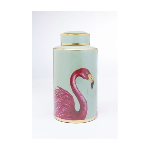 Dekorativní dóza Kare Design Flamingos, výška 39 cm
