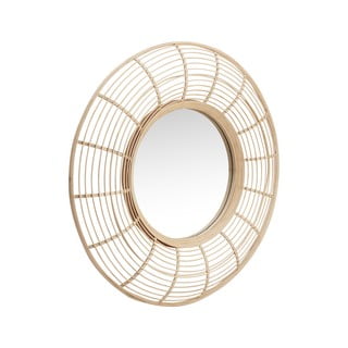 Nástěnné zrcadlo s bambusovým rámem ø 80 cm Charm – Hübsch