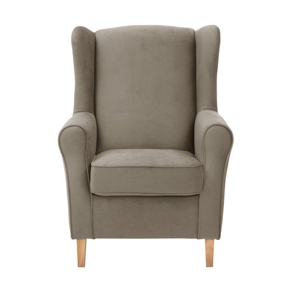 Hnědé sametové křeslo ušák Max Winzer Lorris-image-2