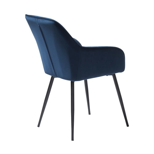 Tmavě modrá čalouněná jídelní křesla v sadě 2 ks s područkami Nolan Stripe – Unique Furniture-image-2