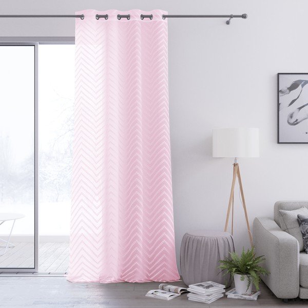 Růžový závěs AmeliaHome Molisa Eyelets, 140 x 250 cm-image-2