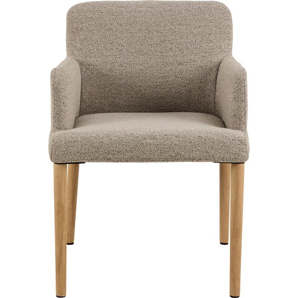 Béžové čalouněné jídelní křeslo s područkami Zoe – Actona-image-3