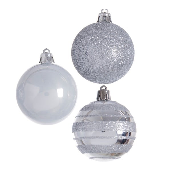 Sada 9 vánočních ozdob ve stříbrné barvě Ixia Christmas