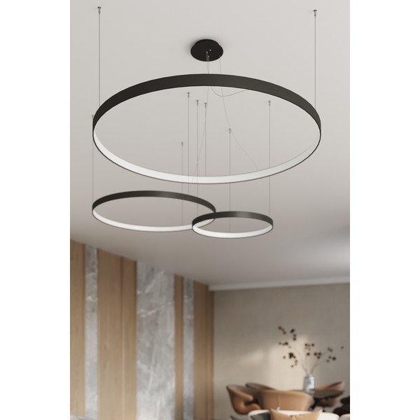 Černé hliníkové LED závěsné svítidlo ø 78 cm RIO – Thoro-image-2