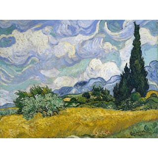 Reprodukce obrazu Vincent van Gogh - Wheat Field with Cypresses, 60 x 45 cm
