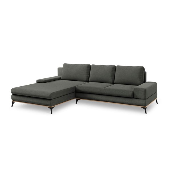 Tmavě šedá rozkládací rohová pohovka Windsor & Co Sofas Planet, levý roh-image-2