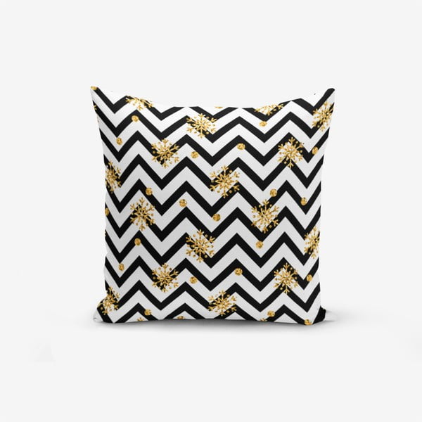 Povlak na polštář s příměsí bavlny Minimalist Cushion Covers Snowflake Zigzag, 45 x 45 cm