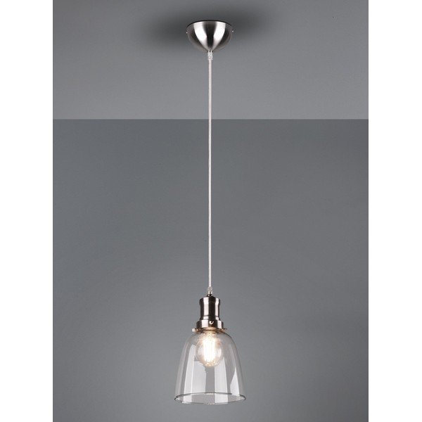 Závěsné svítidlo ve stříbrné barvě se skleněným stínidlem ø 14 cm Vita – Reality-image-1