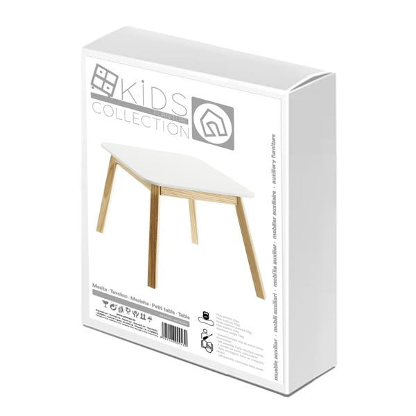 Dětský stolek s bílou deskou 55x55 cm – Casa Selección-image-4