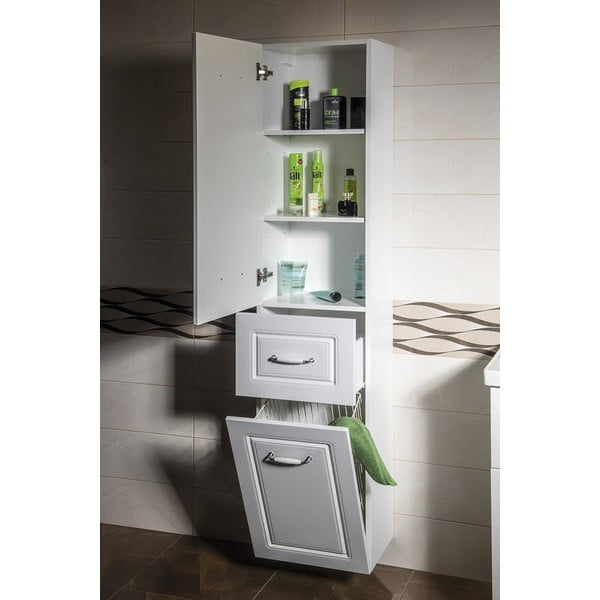 Bílá koupelnová skříňka 40x184 cm Favolo – Sapho-image-2