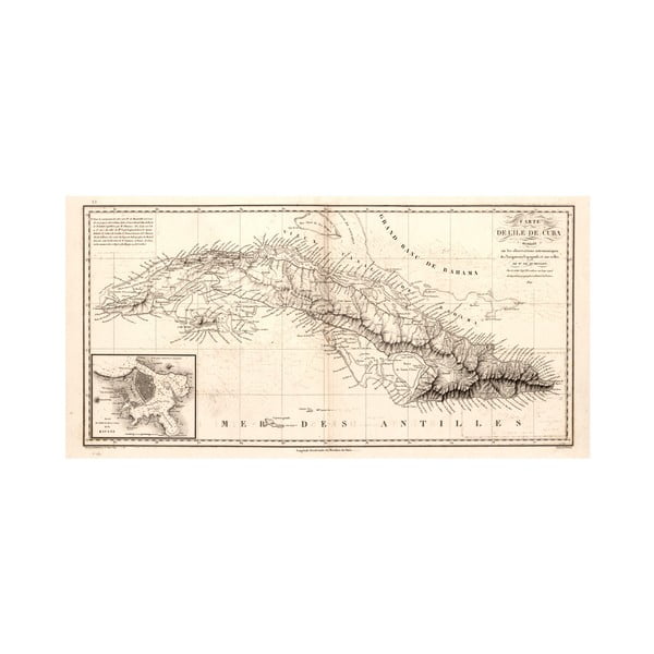 Fotoobraz Kuba, rok 1820, 100x50 cm