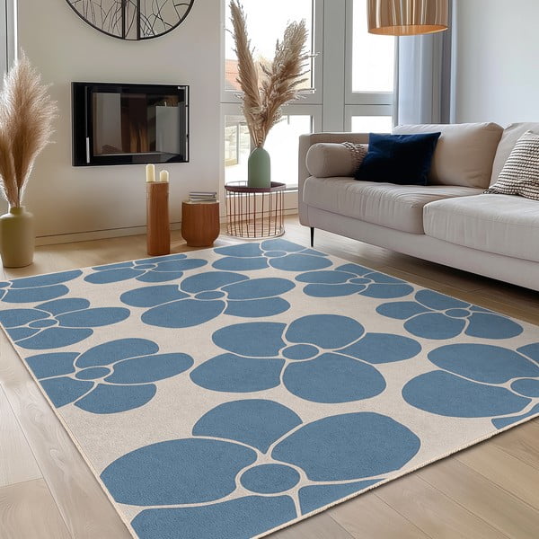 Modrý pratelný běhoun 60x230 cm Blue Meadow – Mila Home-image-3