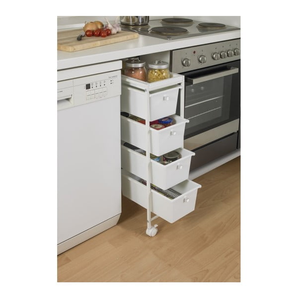 Bílý pojízdný regál 22,5x76,5 cm Gala – Wenko-image-3