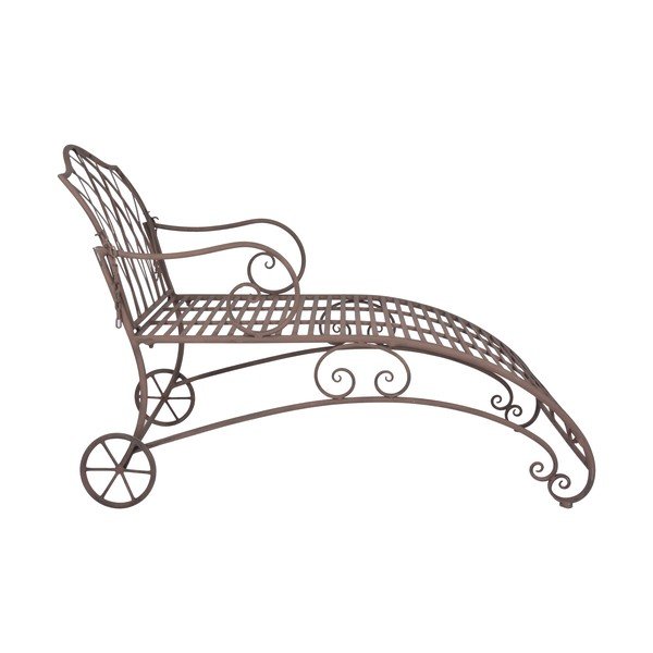 Hnědé kovové zahradní lehátko – Esschert Design-image-2