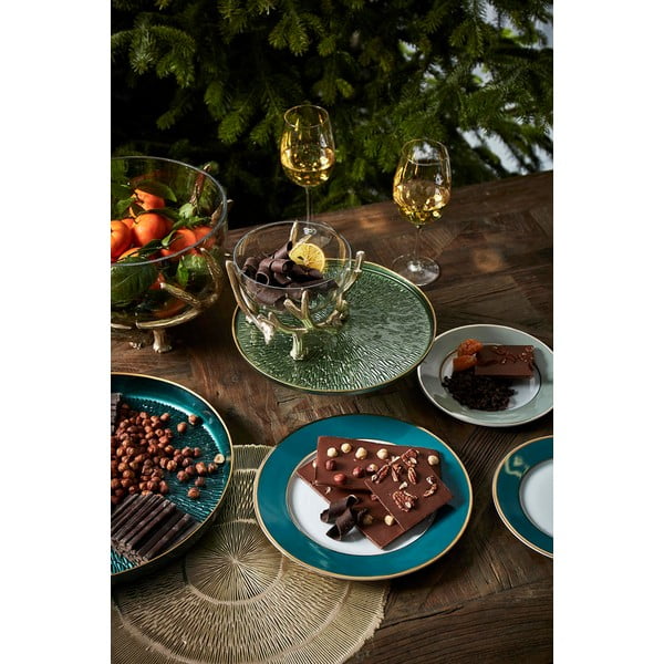 Dezertní  porcelánový talíř v petrolejové barvě ø 20,5 cm Ginger – Côté Table-image-1