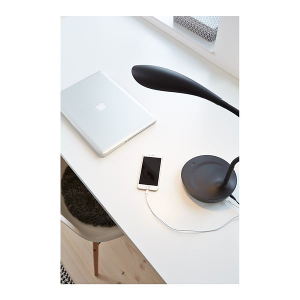 Černá stolní lampička s USB portem Markslöjd Swan-image-1