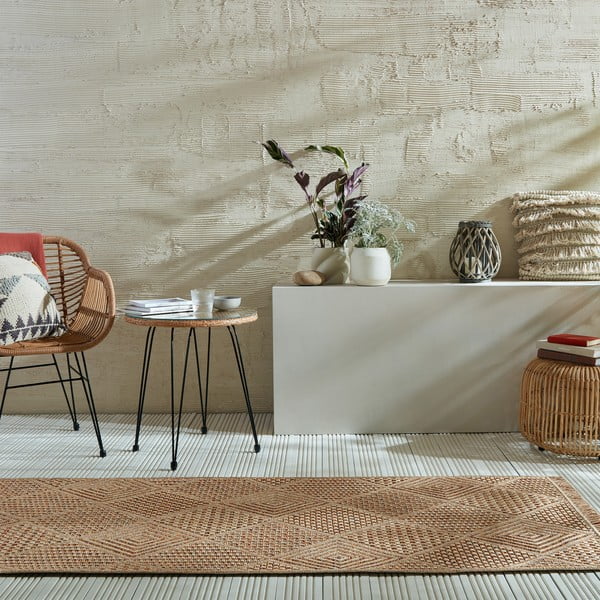 Venkovní běhoun v přírodní barvě 80x230 cm Nora Diamond – Flair Rugs-image-1