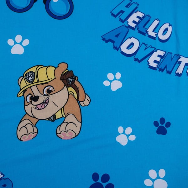 Modré napínací bavlněné dětské prostěradlo na jednolůžko 90x200 cm Paw Patrol – Jerry Fabrics-image-2