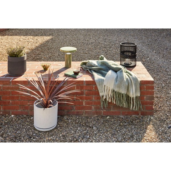 Bílo-zelená deka 200x140 cm Inlet - Hübsch-image-3