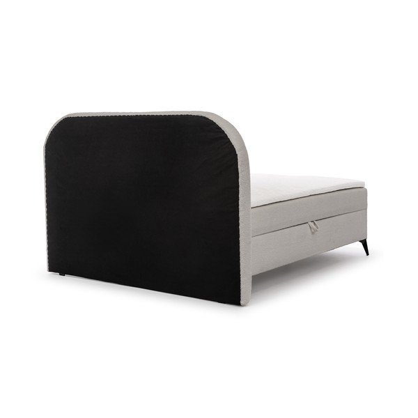 Světle šedá boxspring postel s úložným prostorem 160x200 cm Ornes – Ropez-image-4
