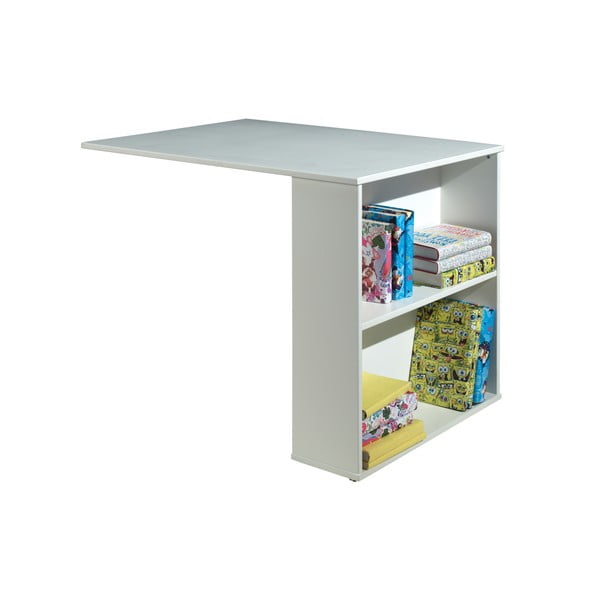 Bílá vyvýšená dětská postel z borovicového dřeva s úložným prostorem 90x200 cm SCOTT – Vipack-image-3