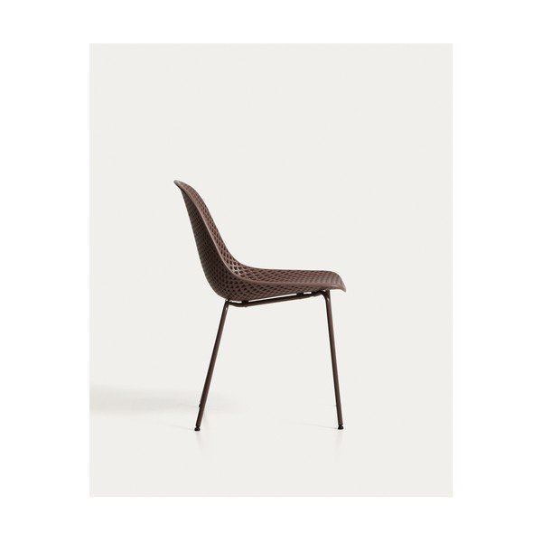 Hnědá kovová zahradní židle Quinby – Kave Home-image-4