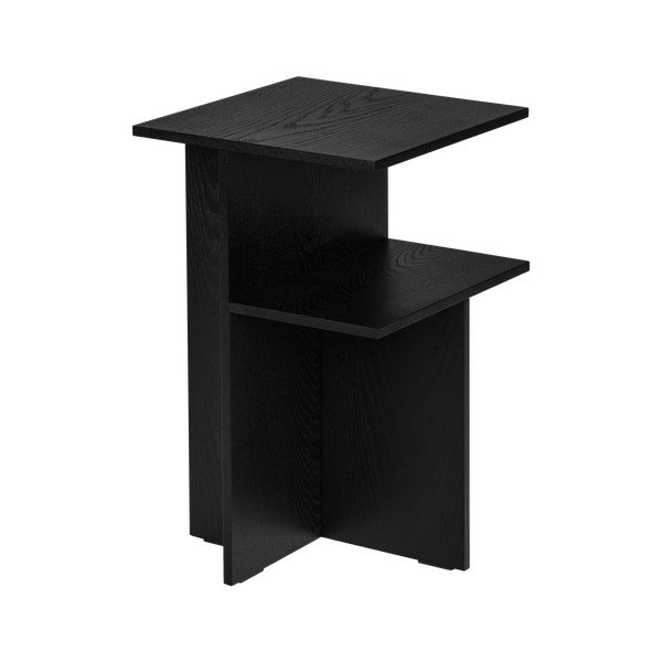 Černý noční stolek v dekoru dubu s poličkami Atik – noo.ma-image-2