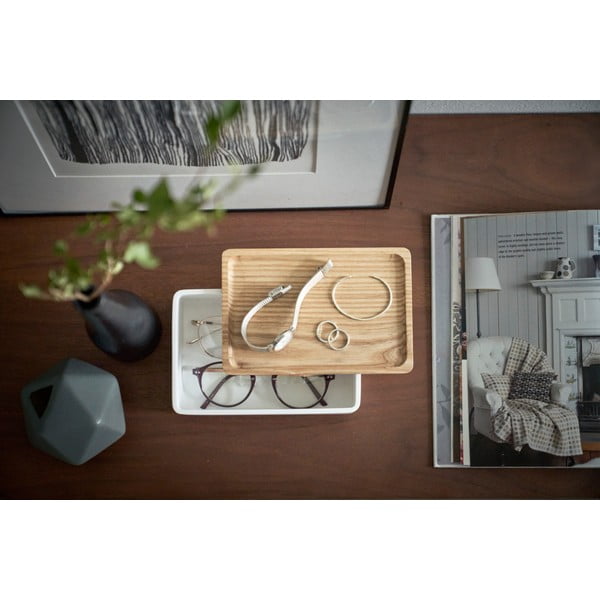 Bílý úložný box s víkem 18,5x12,5x7 cm Rin – YAMAZAKI-image-1