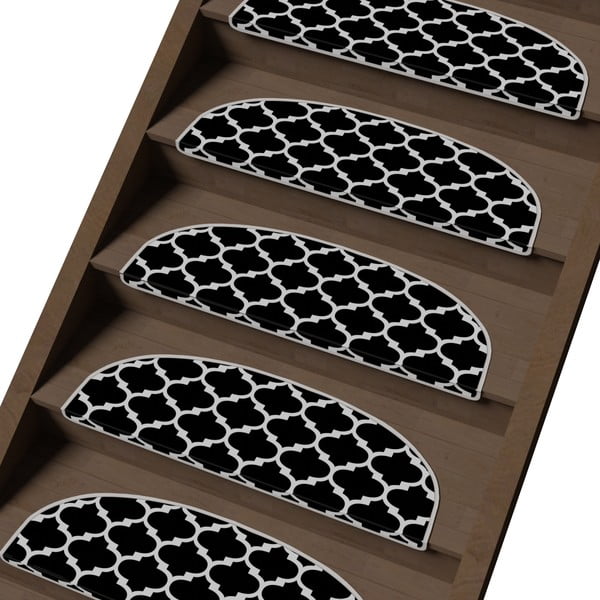 Černo-bílé nášlapy na schody v sadě 16 ks 20x65 cm Madalyon – Vitaus-image-1