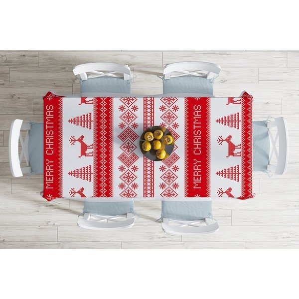 Vánoční ubrus s příměsí bavlny Minimalist Cushion Covers Nordic Knit, 140 x 180 cm -image-1