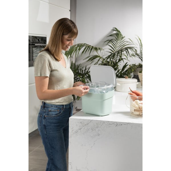 Světle modrá nádoba na kompostovatelný odpad 5 l Ready To Collect – Curver-image-1