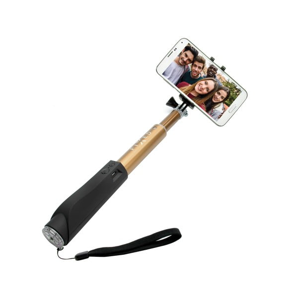 Zlatá teleskopická selfie tyč Fixed v luxusním hliníkovém provedení