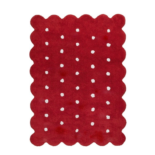 Červený bavlněný ručně vyráběný koberec Lorena Canals Biscuit, 120 x 160 cm
