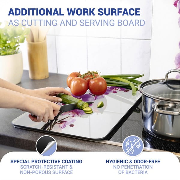 Sada 2 skleněných krytů na sporák Wenko Orchid, 52 x 30 cm-image-4