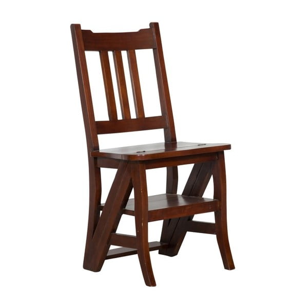 Židle z mahagonového dřeva a skládací žebřík v jednom Claudia