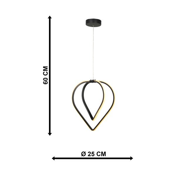 Černé kovové LED závěsné svítidlo ø 33 cm Pars – Squid Lighting-image-4