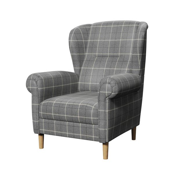 Šedé křeslo ušák Swan – Ropez-image-2