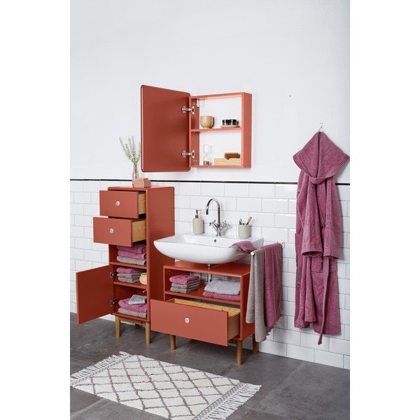Červená nástěnná koupelnová skříňka se zrcadlem Tom Tailor Color Bath-image-2