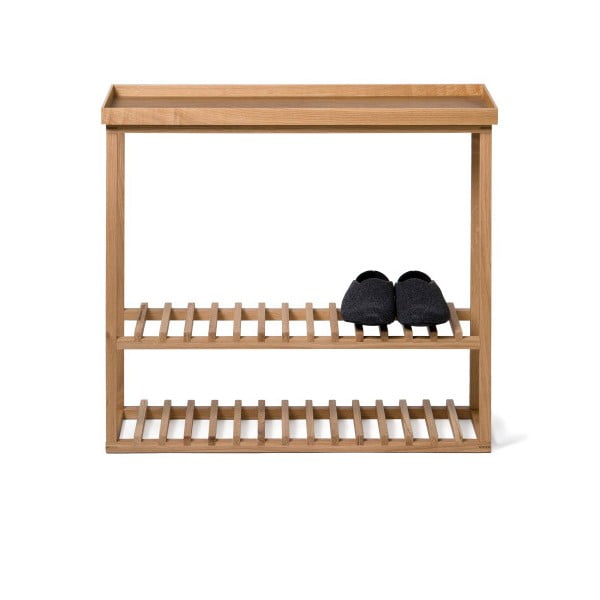 Botník/úložný stolek s přírodní deskou z dubového dřeva Wireworks Hello Storage-image-1