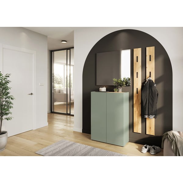 Bílá předsíňová sestava v dekoru dubu 104x200x33 cm Alviano – Germania-image-1