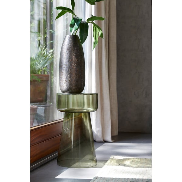 Skleněný kulatý odkládací stolek ø 30 cm Dakwa – Light & Living-image-4