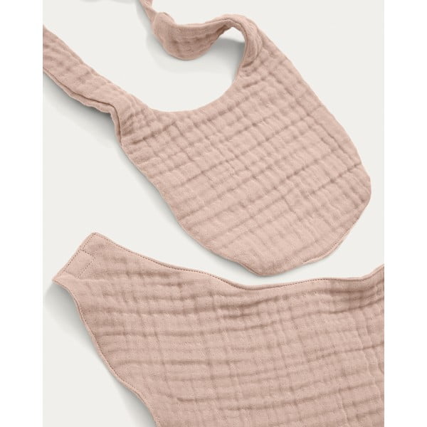 Růžové mušelínové bryndáky v sadě 2 ks Prune – Kave Home-image-2