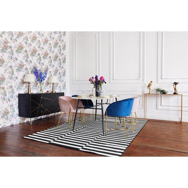 Černá komoda z mangového dřeva Kare Design Gold Vein, šířka 145 cm-image-1