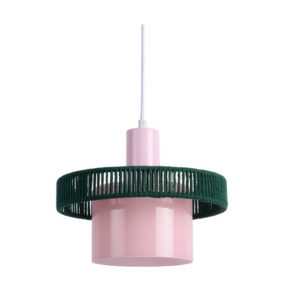 Tmavě zelené/růžové skleněné závěsné svítidlo ø 25 cm Firenze Long – Leitmotiv