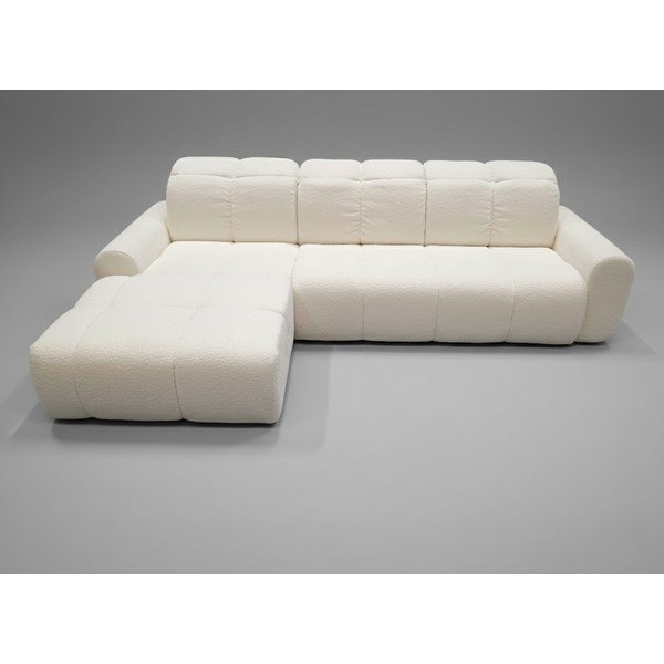 Béžová rohová pohovka z textilie bouclé (levý roh/s lenoškou) Tous - II. jakost – devichy-image-1