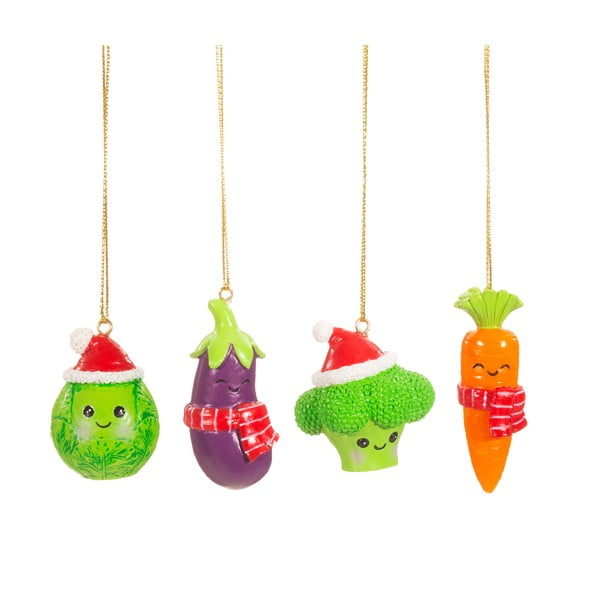 Skleněné vánoční ozdoby v sadě 4 ks Vegetable Mini – Sass & Belle