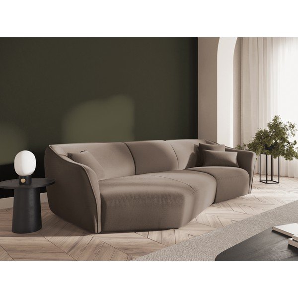 Hnědá sametová rohová pohovka Tokyo – Cosmopolitan Design-image-1