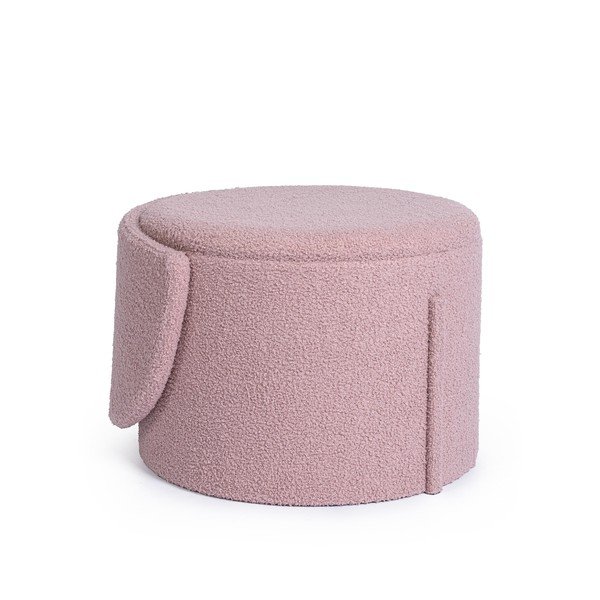 Starorůžový taburet z textilie bouclé Anthea – Yes Everyday-image-3