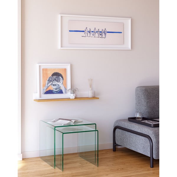 Skleněné konferenční stolky v sadě 2 ks 50x50 cm Burano – Kave Home-image-1